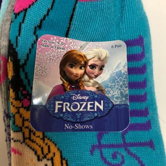 Disney Frozen No Show Socks Anna Elsa Olaf Snowman 6 PAIRS - Adult 9-11 - Picture 2 of 4